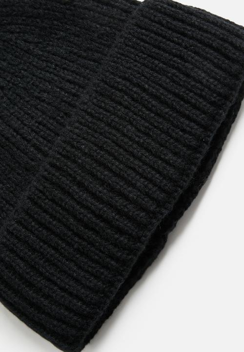 Tessa Design - Calypso Ribbed Turn Up Beanie - Black