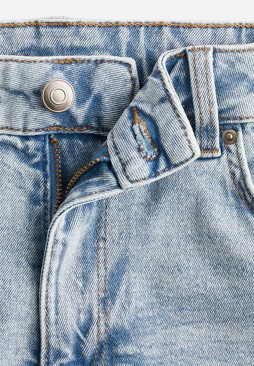 H&M - High denim shorts - light denim blue
