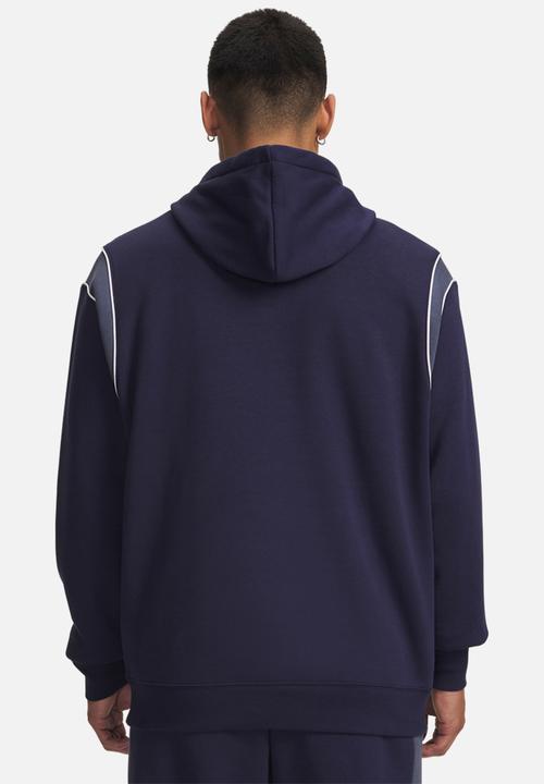 Under Armour - UA Rival Fleece Nov Hoodie - Midnight Navy/Downpour Gray/White