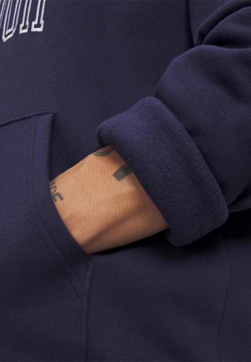 Under Armour - UA Rival Fleece Nov Hoodie - Midnight Navy/Downpour Gray/White