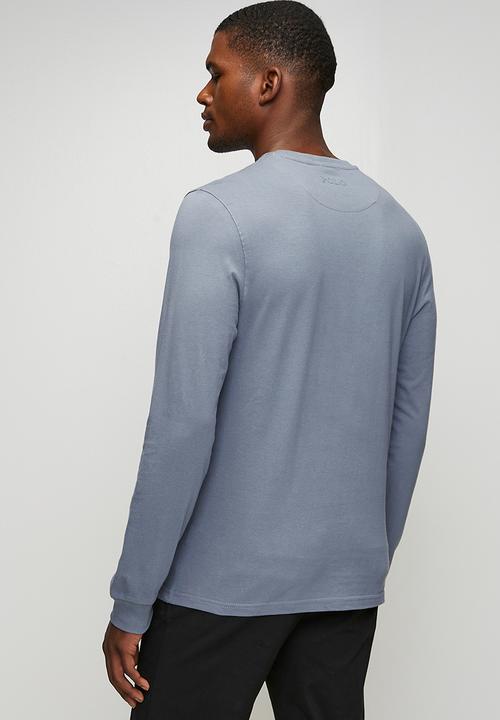 POLO - Paul Essential Badge Long sleeve Tee - Blue