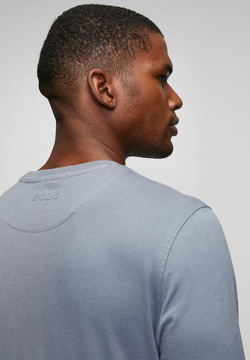 POLO - Paul Essential Badge Long sleeve Tee - Blue