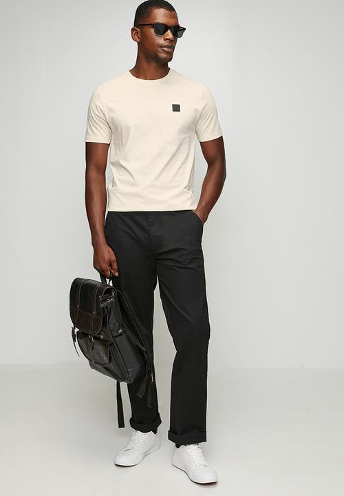 POLO - Jensen Rubber Badge Short sleeve Tee - Ecru