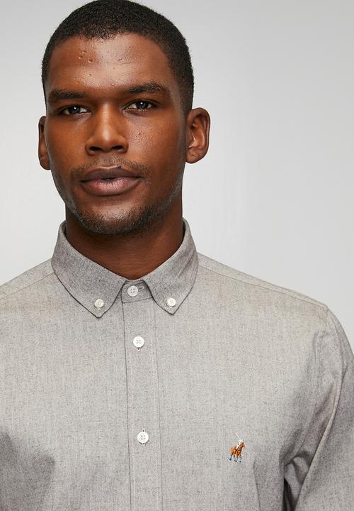 POLO - Iman Ls Oxford Shirt Iman - Brown