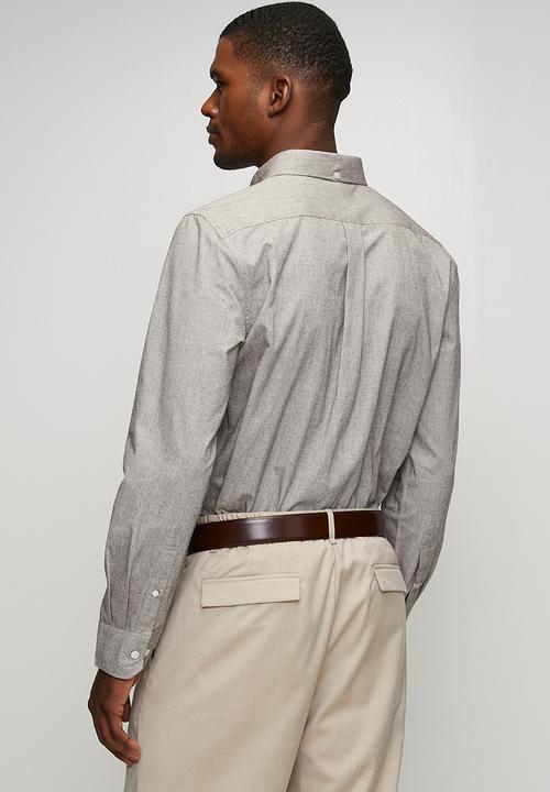 POLO - Iman Ls Oxford Shirt Iman - Brown