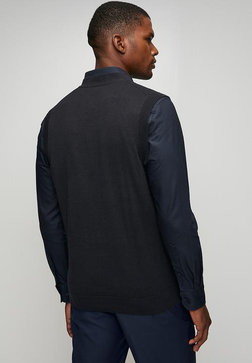 POLO - Luke  Stripe Crew Long Sleeve Knitwear  - Navy