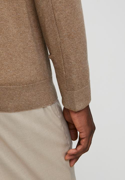 POLO - Luke Essential Cotton Crew Long Sleeve Knitwear  - Brown