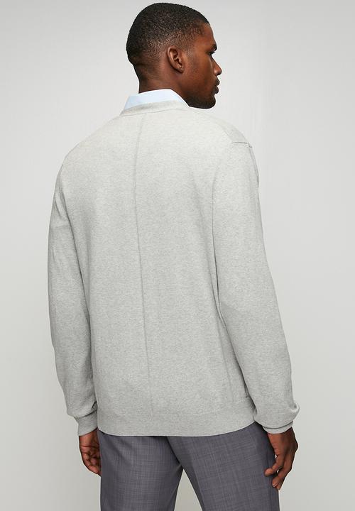 POLO - Maxon Plain Cardigan  - Grey Melange
