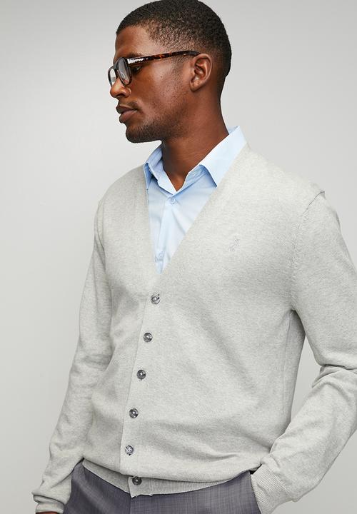 POLO - Maxon Plain Cardigan  - Grey Melange