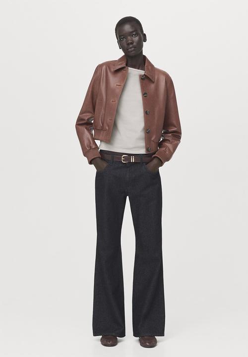 MANGO - T-shirt murma - medium brown