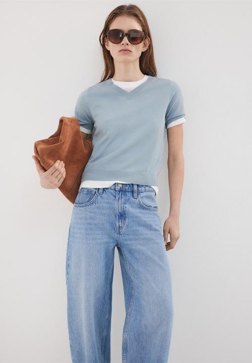 MANGO - Jeans bet - open blue