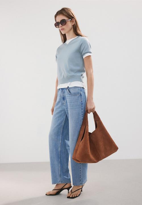 MANGO - Jeans bet - open blue