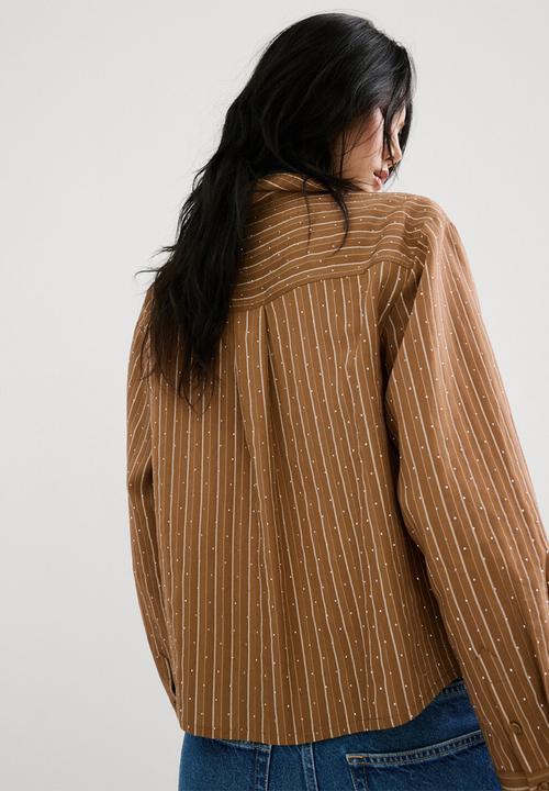 MANGO - Shirt puna- brown
