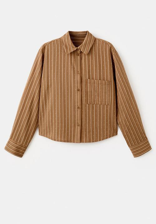 MANGO - Shirt puna- brown