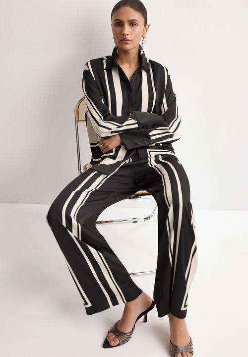 MANGO - Trousers carol- black