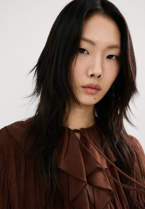 MANGO - Blouse ceci- brown