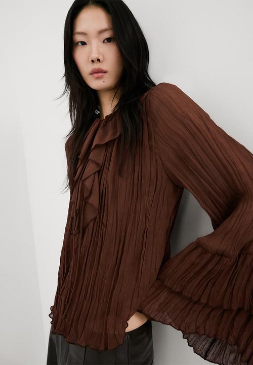 MANGO - Blouse ceci- brown