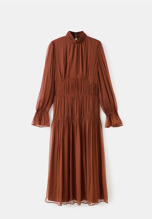 MANGO - Dress sienna- dark brown