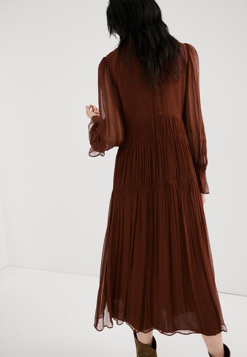 MANGO - Dress sienna- dark brown