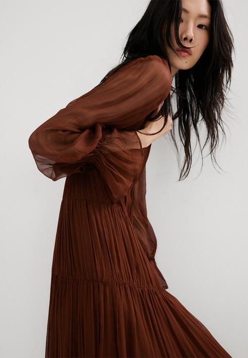 MANGO - Dress sienna- dark brown