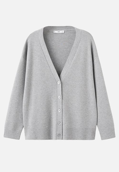 MANGO - Cardigan brunins- medium gray