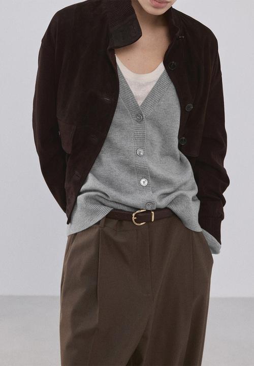 MANGO - Cardigan brunins- medium gray