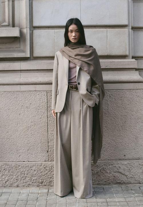 MANGO - Blazer sol- medium brown