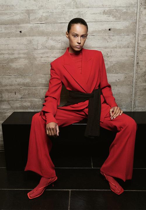 MANGO - Trousers iguana- red