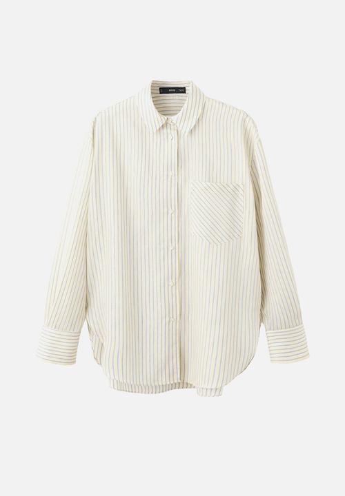 MANGO - Shirt poke - light/pastel yellow
