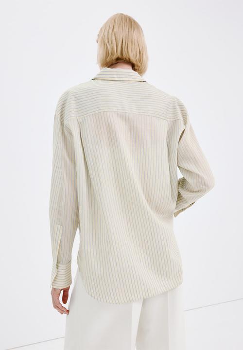 MANGO - Shirt poke - light/pastel yellow