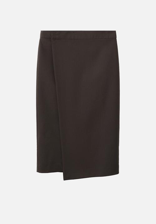 MANGO - Skirt aura - dark brown