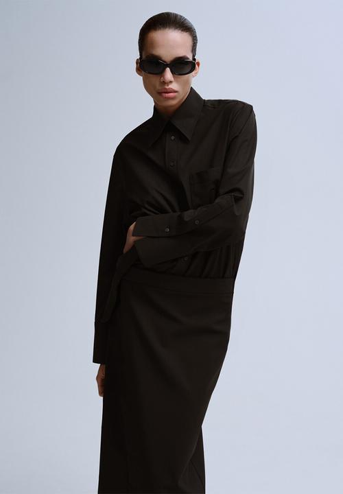 MANGO - Skirt aura - dark brown