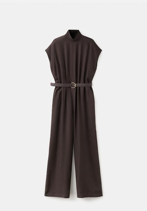 MANGO - Jumpsuit vera- dark brown