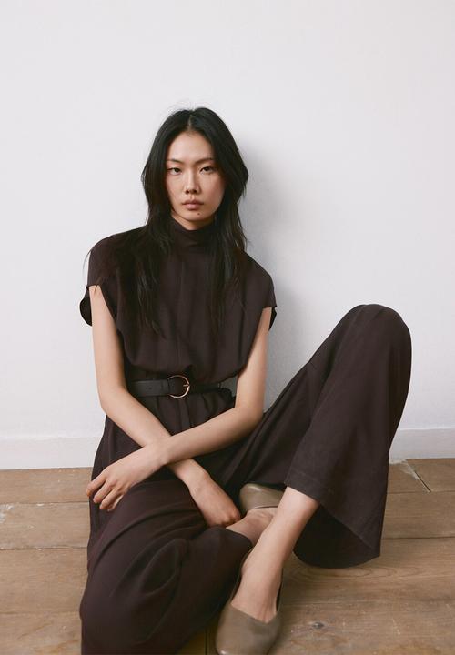MANGO - Jumpsuit vera- dark brown