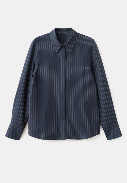 MANGO - Shirt beli- navy