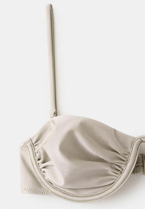 MANGO - Bikini top mermaid- light/pastel gray
