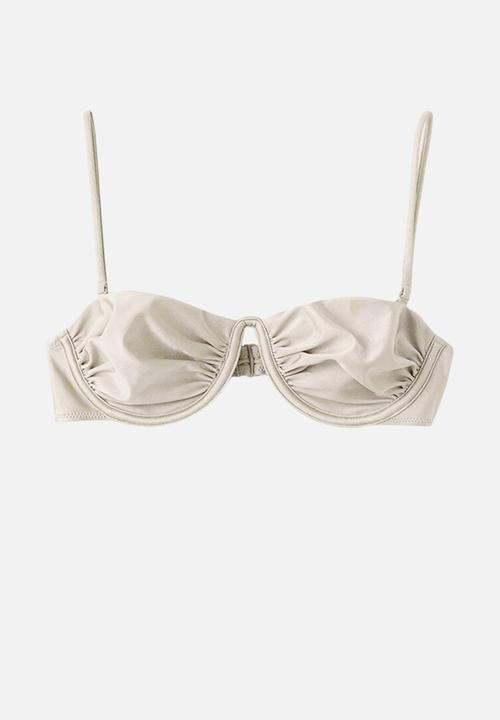 MANGO - Bikini top mermaid- light/pastel gray