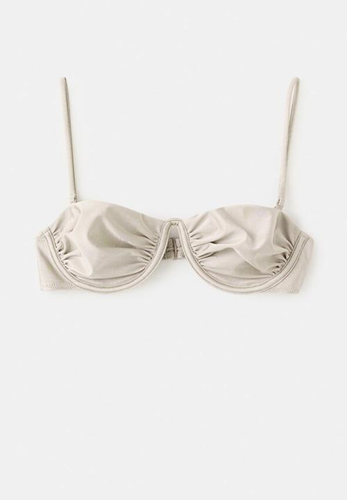 MANGO - Bikini top mermaid- light/pastel gray