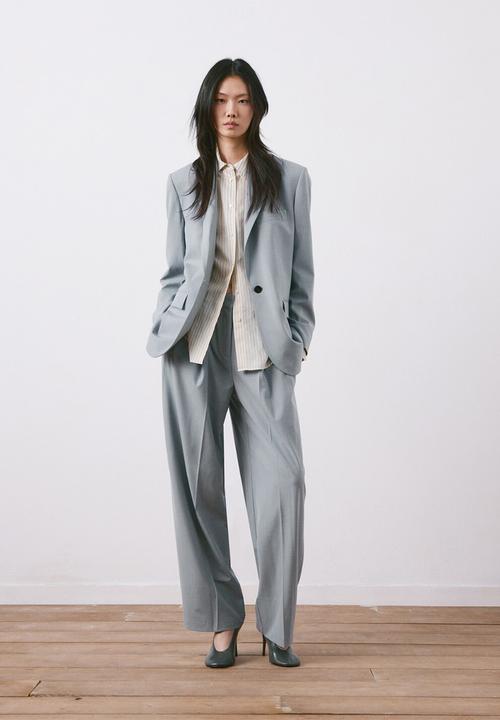 MANGO - Blazer nat- medium blue