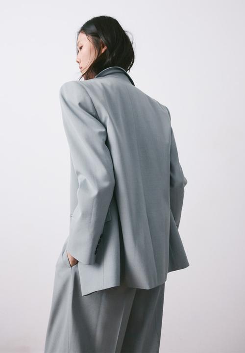 MANGO - Blazer nat- medium blue