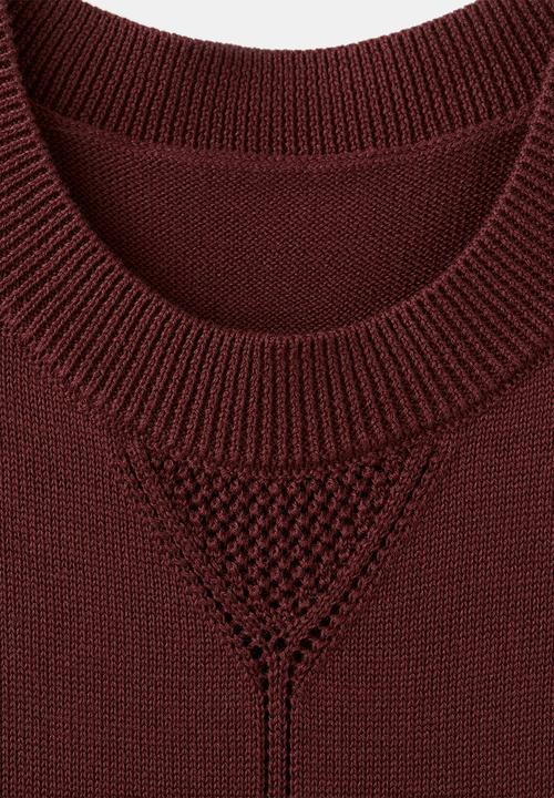 MANGO - Dress apre - dark red