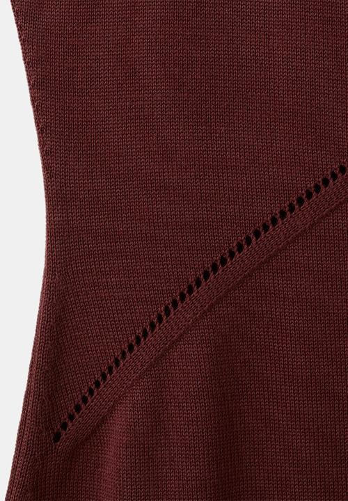 MANGO - Dress apre - dark red