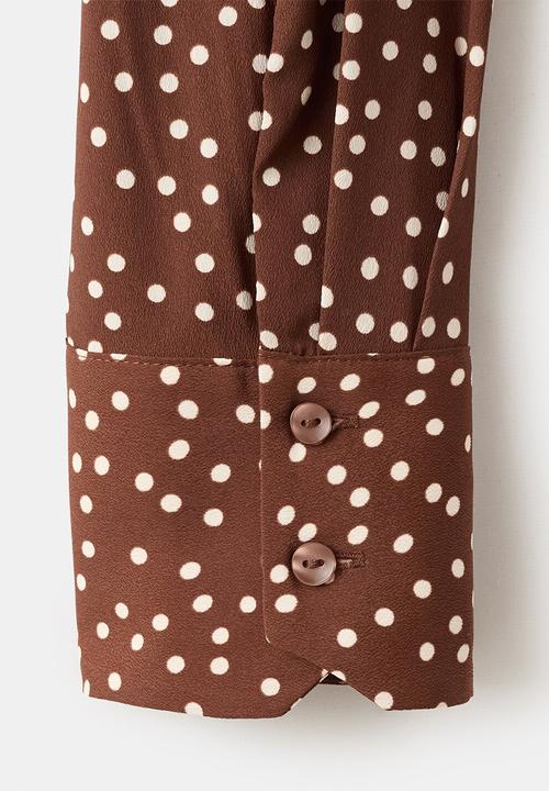 MANGO - Shirt basic- medium brown