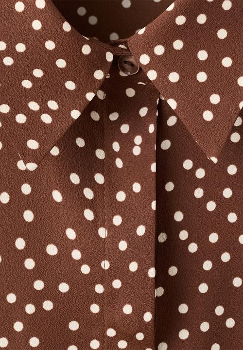 MANGO - Shirt basic- medium brown