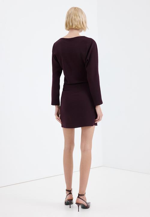 MANGO - Dress bety - dark red
