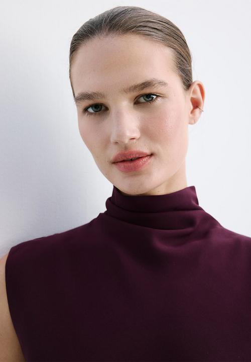 MANGO - Dress coco- dark red