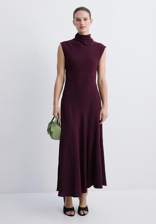 MANGO - Dress coco- dark red