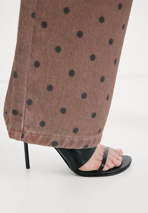 MANGO - Jeans dots- dark brown