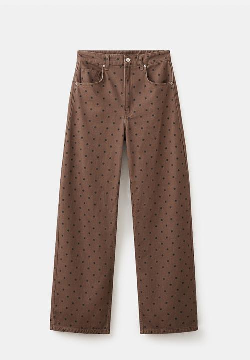MANGO - Jeans dots- dark brown
