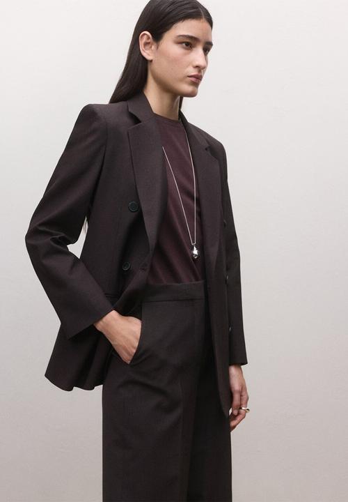 MANGO - Trousers helsinki- dark purple